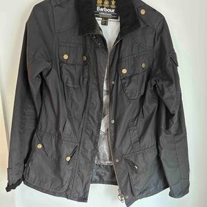 Barbour International Women's Utility Jacket  USA size 4, Black, Mint,
